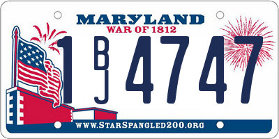 MD license plate 1BJ4747