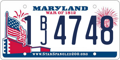MD license plate 1BJ4748