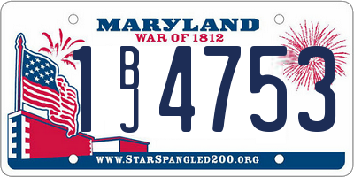 MD license plate 1BJ4753