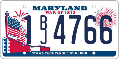 MD license plate 1BJ4766