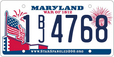 MD license plate 1BJ4768