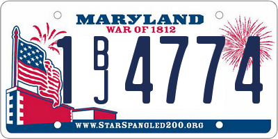 MD license plate 1BJ4774