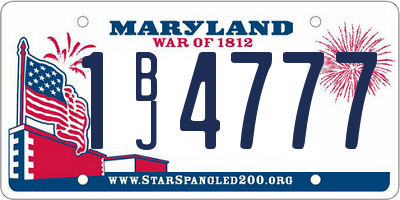 MD license plate 1BJ4777