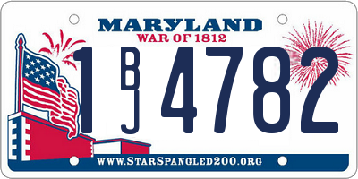 MD license plate 1BJ4782