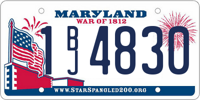 MD license plate 1BJ4830