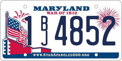 MD license plate 1BJ4852