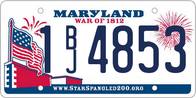 MD license plate 1BJ4853