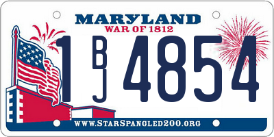 MD license plate 1BJ4854