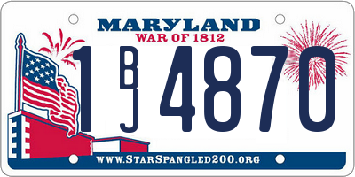 MD license plate 1BJ4870