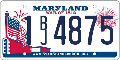MD license plate 1BJ4875