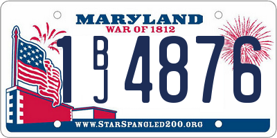 MD license plate 1BJ4876