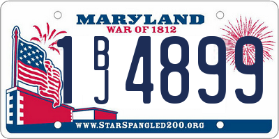 MD license plate 1BJ4899