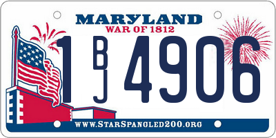 MD license plate 1BJ4906