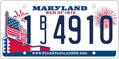 MD license plate 1BJ4910