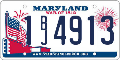 MD license plate 1BJ4913