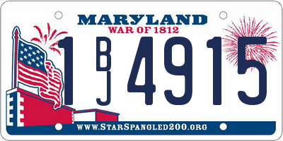 MD license plate 1BJ4915