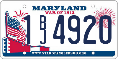 MD license plate 1BJ4920