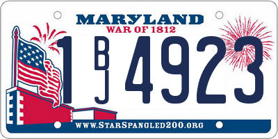 MD license plate 1BJ4923