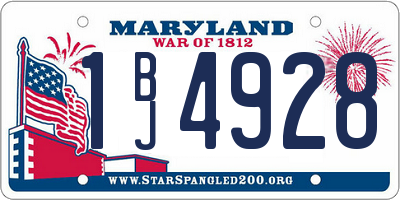 MD license plate 1BJ4928