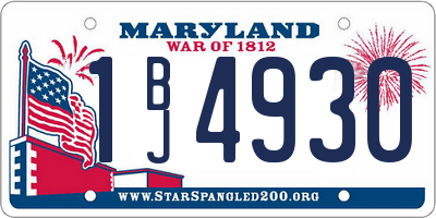 MD license plate 1BJ4930