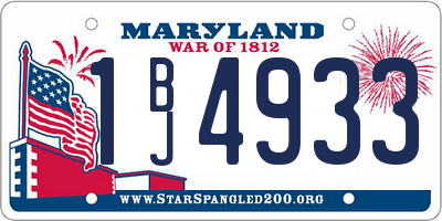 MD license plate 1BJ4933