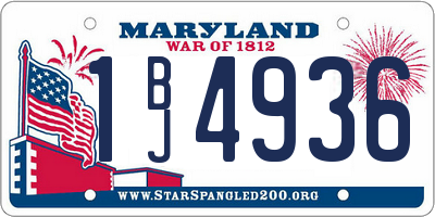 MD license plate 1BJ4936