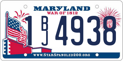 MD license plate 1BJ4938