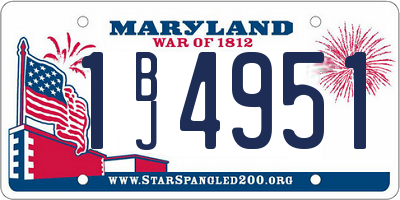 MD license plate 1BJ4951
