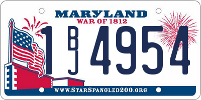 MD license plate 1BJ4954