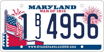 MD license plate 1BJ4956