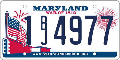 MD license plate 1BJ4977