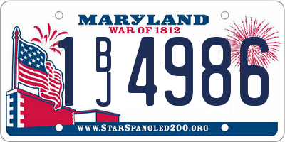 MD license plate 1BJ4986