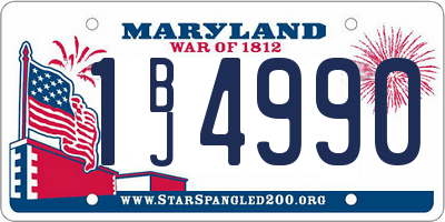 MD license plate 1BJ4990