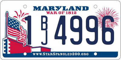 MD license plate 1BJ4996