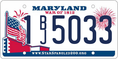 MD license plate 1BJ5033