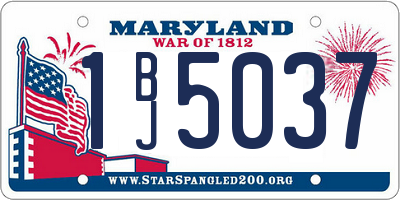 MD license plate 1BJ5037