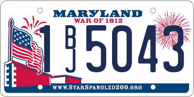 MD license plate 1BJ5043