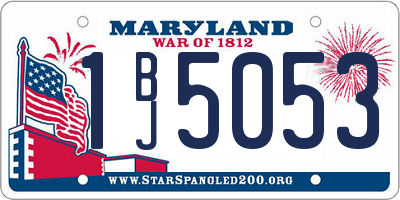 MD license plate 1BJ5053