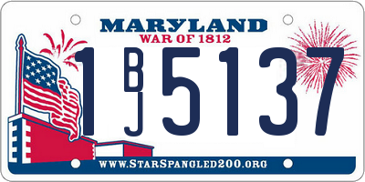 MD license plate 1BJ5137