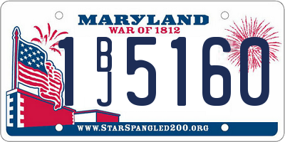 MD license plate 1BJ5160