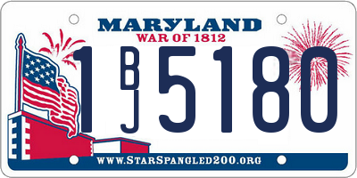 MD license plate 1BJ5180