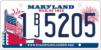 MD license plate 1BJ5205