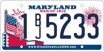 MD license plate 1BJ5233