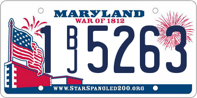 MD license plate 1BJ5263