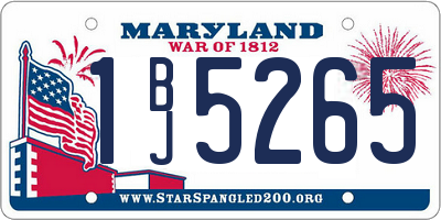 MD license plate 1BJ5265