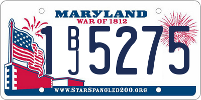 MD license plate 1BJ5275
