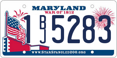 MD license plate 1BJ5283