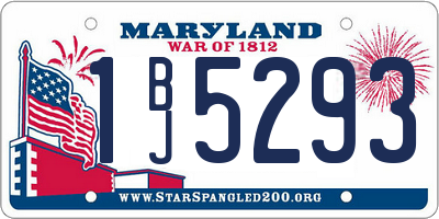 MD license plate 1BJ5293