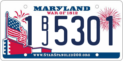 MD license plate 1BJ5301