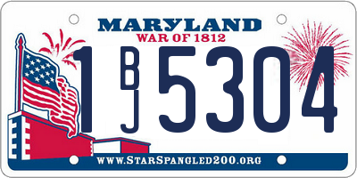 MD license plate 1BJ5304